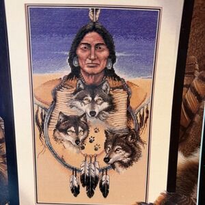 Dimensions Three Grey Wolves Cross Stitch Pattern 9x15 Grey Native American Art